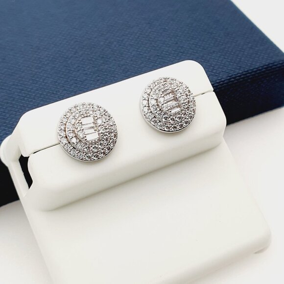 925 Sterling Silver Plated CZ Earrings, EVBRS570 - Picture 3 of 8